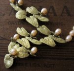 マイケルミショー ネックレス 真珠・睡蓮の花