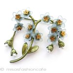 真珠　忘れな草の花 ボタニカルブローチ