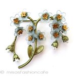 真珠　忘れな草の花 ボタニカルブローチ