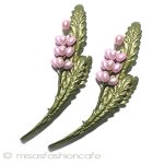 ラベンダー真珠のお花 ブローチ２個セット