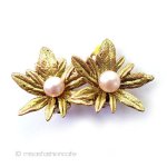 マイケルミショー　真珠 ゼラニウム花イヤリング