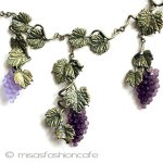 マイケルミショーネックレス 揺れるアートガラスの葡萄