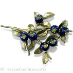 ブルーベリー　再販 天然石　ブローチ