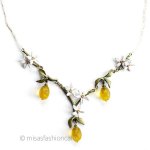 レモンのネックレス 真珠＆花＆フルーツ果実