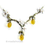 レモンのネックレス 真珠＆花＆フルーツ果実