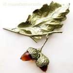 Michaud ブローチ カシの木・どんぐり
