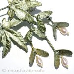 マイケルミショー　真珠 紅葉もみじ　ブローチ