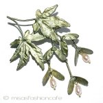 マイケルミショー　真珠 紅葉もみじ　ブローチ