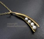 Michaud ネックレス 真珠さやえんどう豆