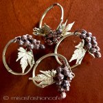 マイケルミショーワインの葡萄 ナプキンリング　４個セット