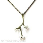 マイケルミショー　真珠 揺れる花　ネックレス