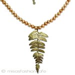 マイケルミショー　真珠 シダの葉　ネックレス