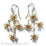 ミショー花シャンデリア イヤリングまたはピアス　