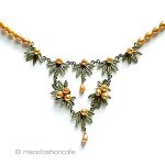 マイケルミショー真珠の花 ローズ野バラ　ネックレス