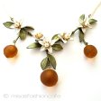 （画像用） オレンジのネックレス 真珠の花＆フルーツ果実