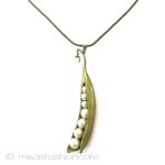 ペンダントネックレス ７粒の真珠さやえんどう豆