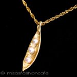 マイケルミショー　Gold 真珠の豆　ネックレス