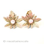 マイケルミショー　真珠 ゼラニウム花イヤリング