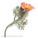 真珠ポピーの花ブローチ