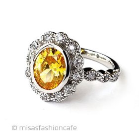 サファイア＆トパーズ指輪 スターリング925刻印リング