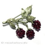 天然石　ガーネット ラズベリー　ブローチ