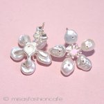 真珠・桜の花ピアス