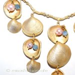 マイケルミショー　シェル 真珠天然石ネックレス