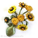 ヒマワリの花ブローチ