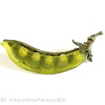 えんどう豆　ブローチ 真珠　さやえんどう