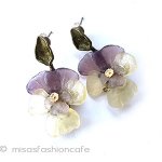 すみれパンジー花ピアス