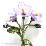 真珠スミレの花 ブローチ