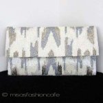 MOYNA モイナ クラッチ アイボリーｘシルバー