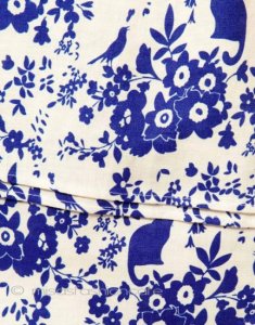 （画像用） Paul & Joe　スカート 　猫・鳥・花柄 （ブルー）