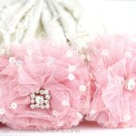 SANTI サンティ クラッチ 　ピンクフラワー（小）