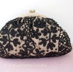 SANTI サンティ クラッチ 　ブラック花レース