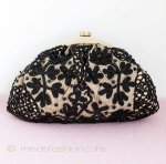 SANTI サンティ クラッチ 　ブラック花レース