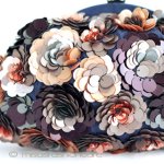 ＳＡＮＴＩサンティ　バッグ ネイビーｘモカ・フラワー