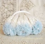 SANTI サンティ クラッチ パステルブルー（大）