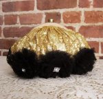 SANTI サンティ クラッチ ゴールド&BLK （大）