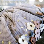 SANTI サンティ クラッチ 　レザー・花・デニム