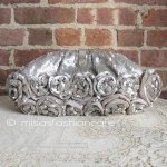 SANTI サンティ クラッチ 新作！銀フラワー（大）