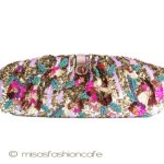 SANTI サンティ　バッグ 全面花刺繍（Lサイズ）