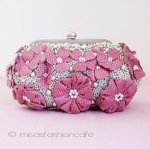 SANTI サンティ クラッチ 　お花パールパヴェ