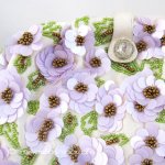 SANTI サンティ クラッチ 薄紫のお花（Lサイズ）