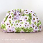 SANTI サンティ クラッチ 薄紫のお花（Lサイズ）