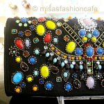 SANTI サンティ クラッチ ビジューブラック