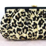 SANTI サンティ クラッチ 　ビーズ・レオパード