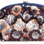 ＳＡＮＴＩサンティ　バッグL ネイビーｘモカ・フラワー