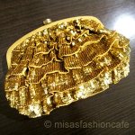 SANTI サンティ クラッチ フリル・ゴールド