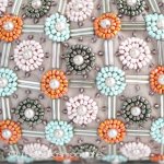 ＳＡＮＴＩサンティ　バッグ パール＆ビーズ花チェック